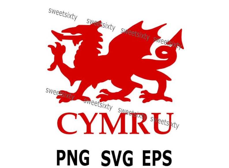 Download Cymru Wales Dragon Welsh Downloadable File EPS SVG PNG | Etsy