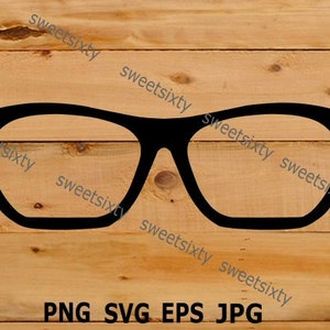 Puede incluir: Silueta negra de un par de gafas sobre un fondo de madera.