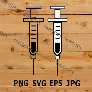 Medical Syringes - Doctor - Nurse - Nurses Hospital - Paramedic EMT - Health Care Syringe - PNG SVG - Instant Download - Commerical Use