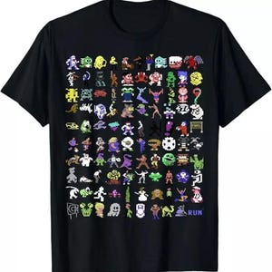 トップス Utility Game Shirts ZX Sinclair Spectrum T-shirt Best of Sprite Collection 1980s Retro