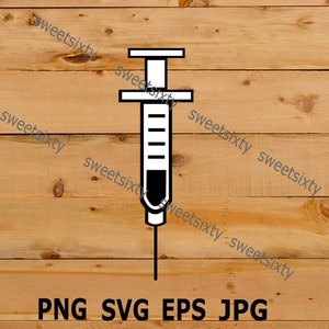 Medical Syringe With Bakground - Hospital Nurse Nurses Doctor EMT Paramedic - SVG PNG - Instant Download- Commercial Use