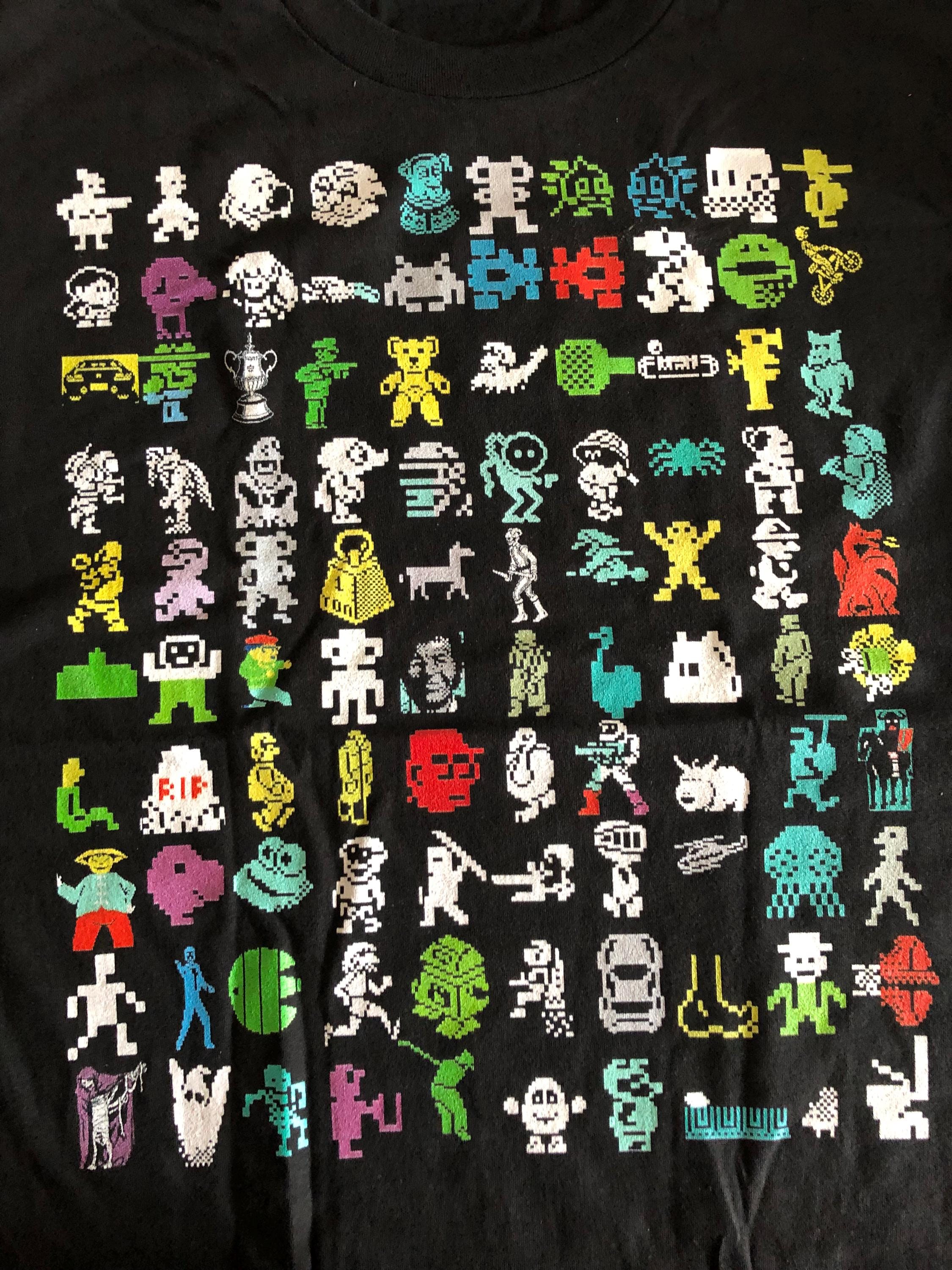 ZX Sinclair Spectrum T-shirt Best of Sprite Collection 1980s Retro