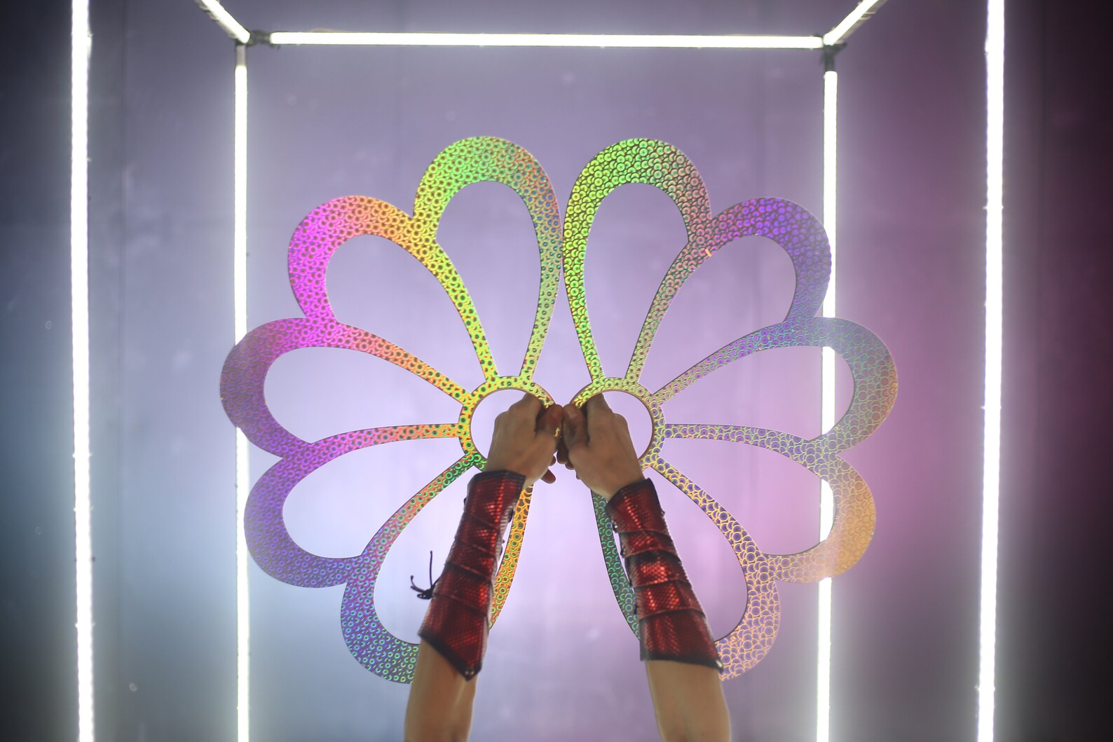 Rainbow Hologram Fans. Fire Led Show - Etsy