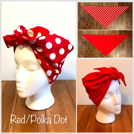 Retro Reversible Full Head Hair Wrap Scarf Headband Rosie  display picture 1