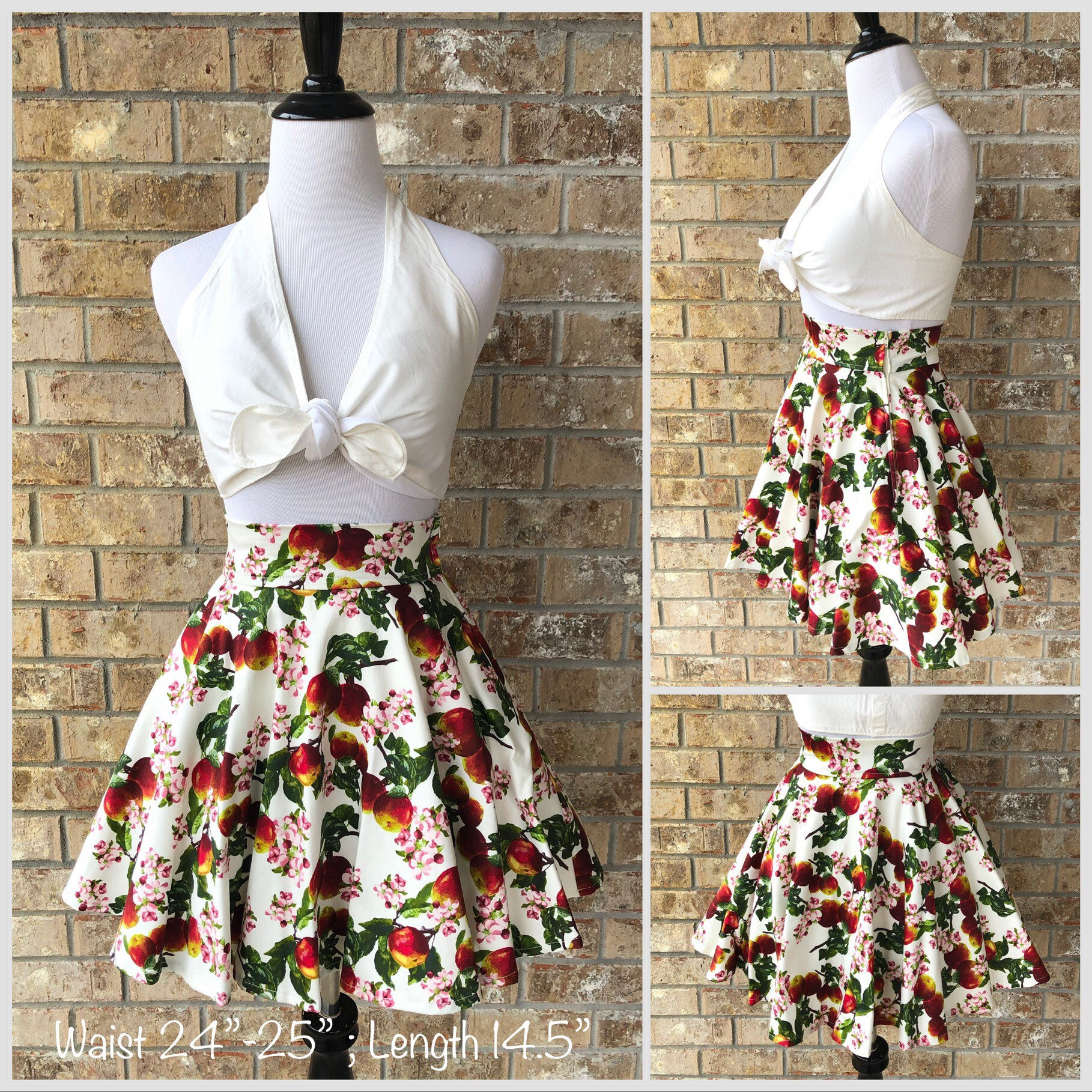 Floral Audrey Skater Retro Circle Skirt 1950s Short Swing