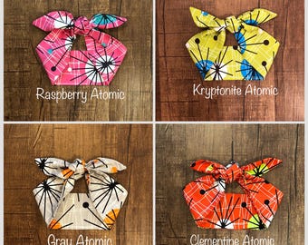 Retro Mid Century Modern Miranda Hair Wrap Wide Self Tie Headband