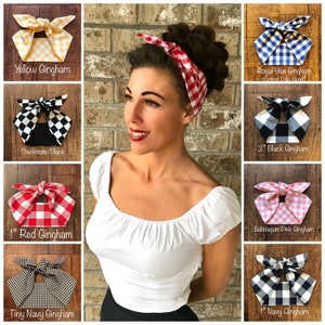 Retro Check Tie Headband Retro Check Tie Headband