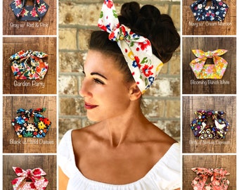 Medium Florals Miranda Retro Hair Wrap Wide Self Tie Headband Head Scarf  Flowers Chemo Rifle Paper Co. Fabric 1950s 1960s 70s Pinup Vintage - Etsy