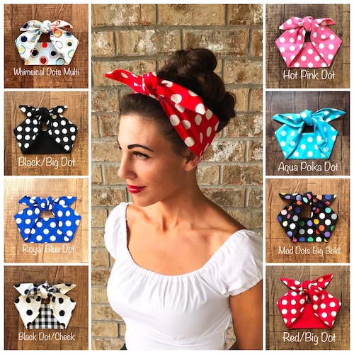 Rosie the Riveter Red With White Polka Dot Bandana/headband Etsy