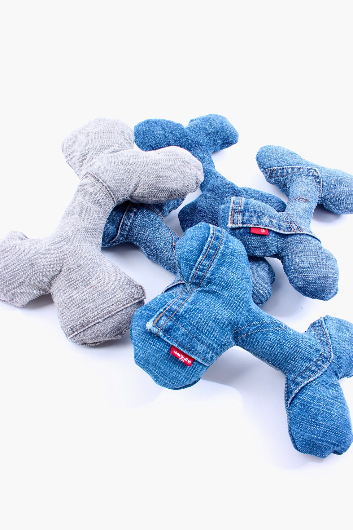 Upcycled denim dog toys Recycled denim Dog bones DOg toys Etsy