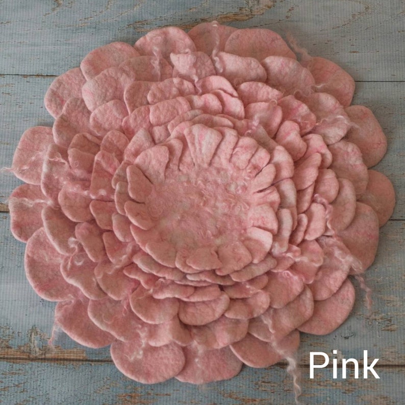 Merino wool blanket baby photo prop Flower backdrop Newborn photo prop girl Wool felt flowers Newborn blanket prop photography