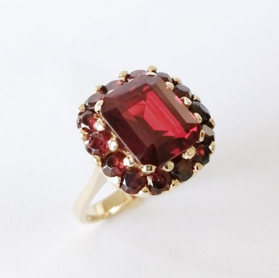 Vintage garnet ring,garnet engagement ring,antique