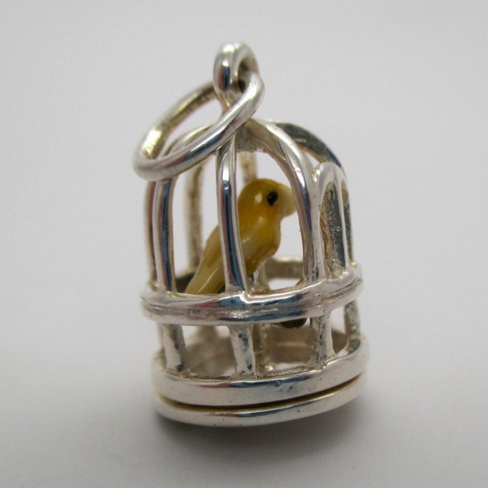 CANARY CAGE CHARM Bird Cage Charm Bird Cage Pendant Bird Etsy