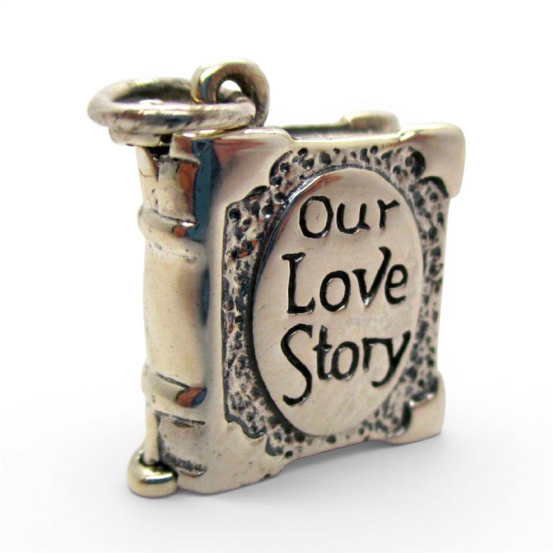 Sterling SIlver Our Love Story Box Charm for Bracelet Girlfriend Wife Gift New image 3