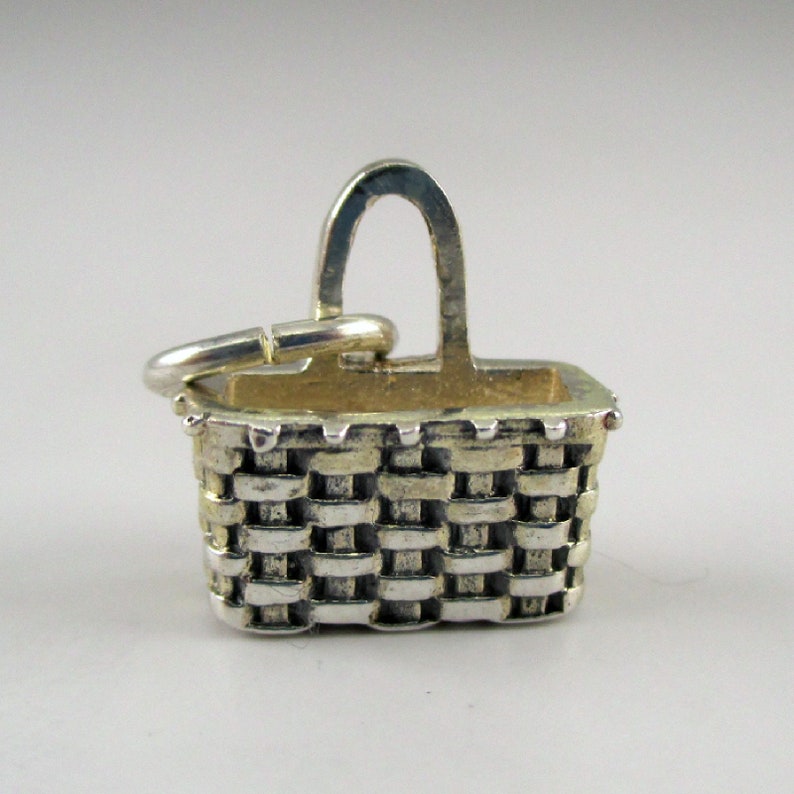 KEY BASKET Basket Charm Mini Baskets Silver Basket Etsy