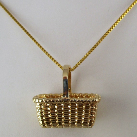 GATHERING BASKET, Basket Pendant, Basket Necklace,