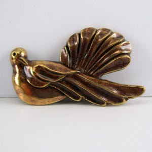 Art Nouveau Dove Brass Pin French Casting