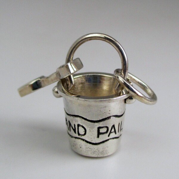 Sterling Silver Sand Pail Charm for Bracelet Beach Jewelry Vacation Memory BCS