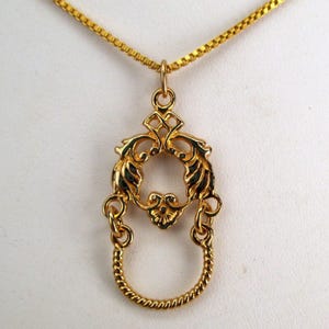 CHARM HOLDER, Charm Necklace, Necklace Pendant, Gold Charm Holder, Bag Charm, Sterling Silver, Charms, Gold Vermeil, Victorian Style, Gift