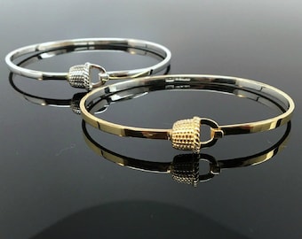 Sterling Silver or Gold Vermeil Nantucket Woven Basket Bangle Bracelet BCB New