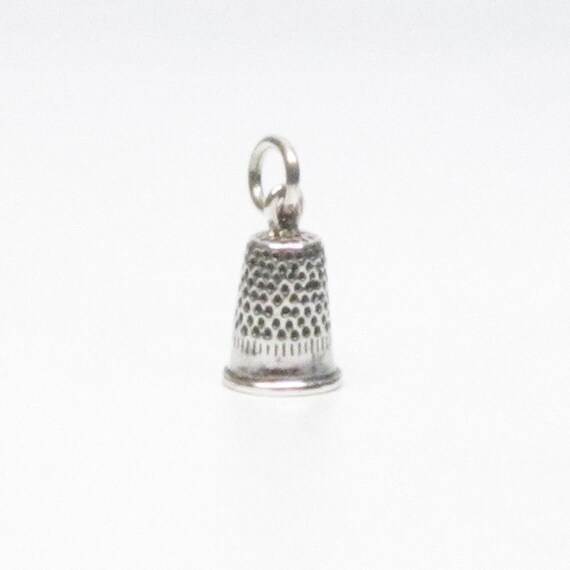 THIMBLE CHARM Silver Thimble Thimble Necklace Thimble Etsy