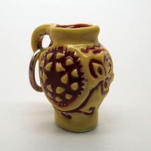 Redware Pottery Pitcher Charm, Sterling Silver Early American Pendant