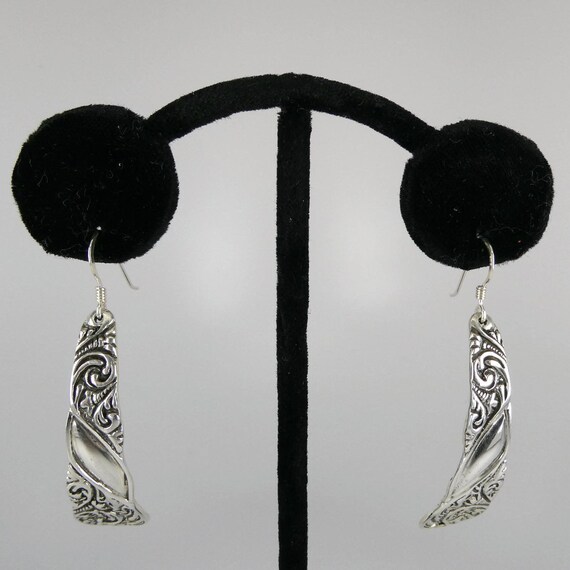 Casual Elegance Sterling Silver Scroll Design Ear… - image 3