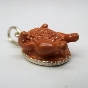 TURKEY CHARM, Thanksgiving Charm, Thanksgiving, Necklace, Turkey Dinner, Sterling Silver, Charms, Miniature Food, Christmas, Gift for Cook