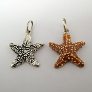 STARFISH CHARM, Sea Star Charm, Enamel Charm, Beach Jewelry, Beach Wedding, Sterling Silver, Summer Jewelry, Lakehouse, Ocean Wedding