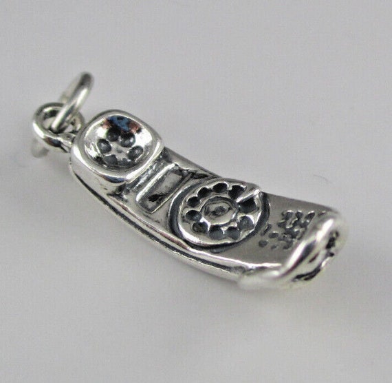 Sterling Silver Rotary Telephone Charm - image 1