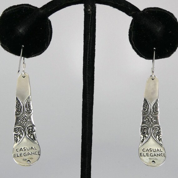 Casual Elegance Sterling Silver Scroll Design Ear… - image 4