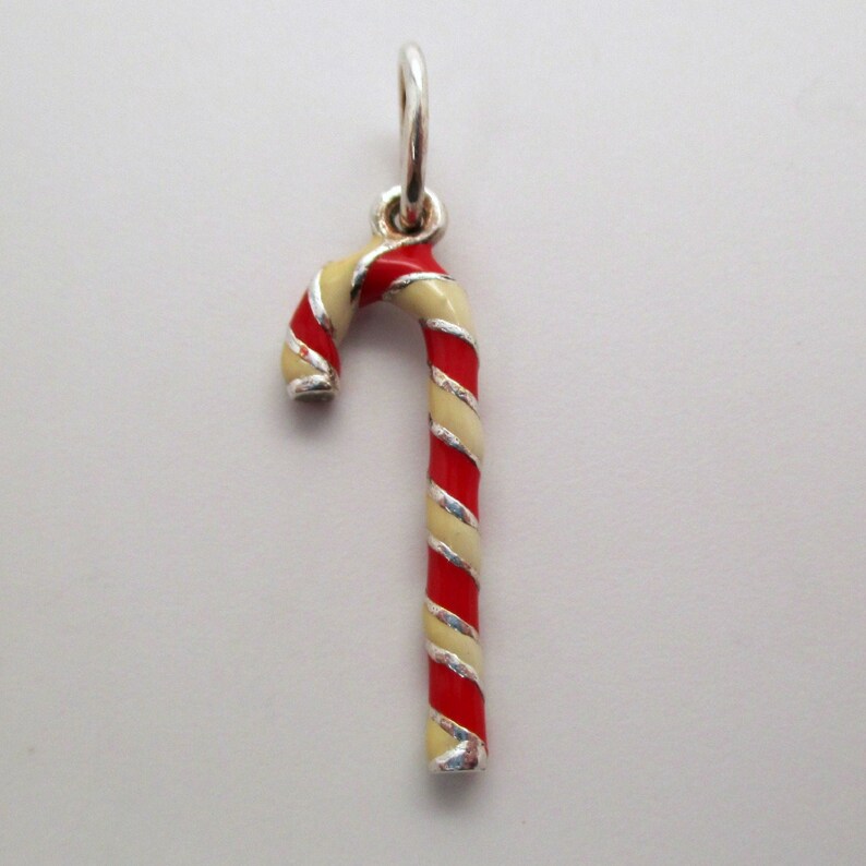 CANDY CANE CHARM Candy Cane Christmas Charms Sterling Etsy