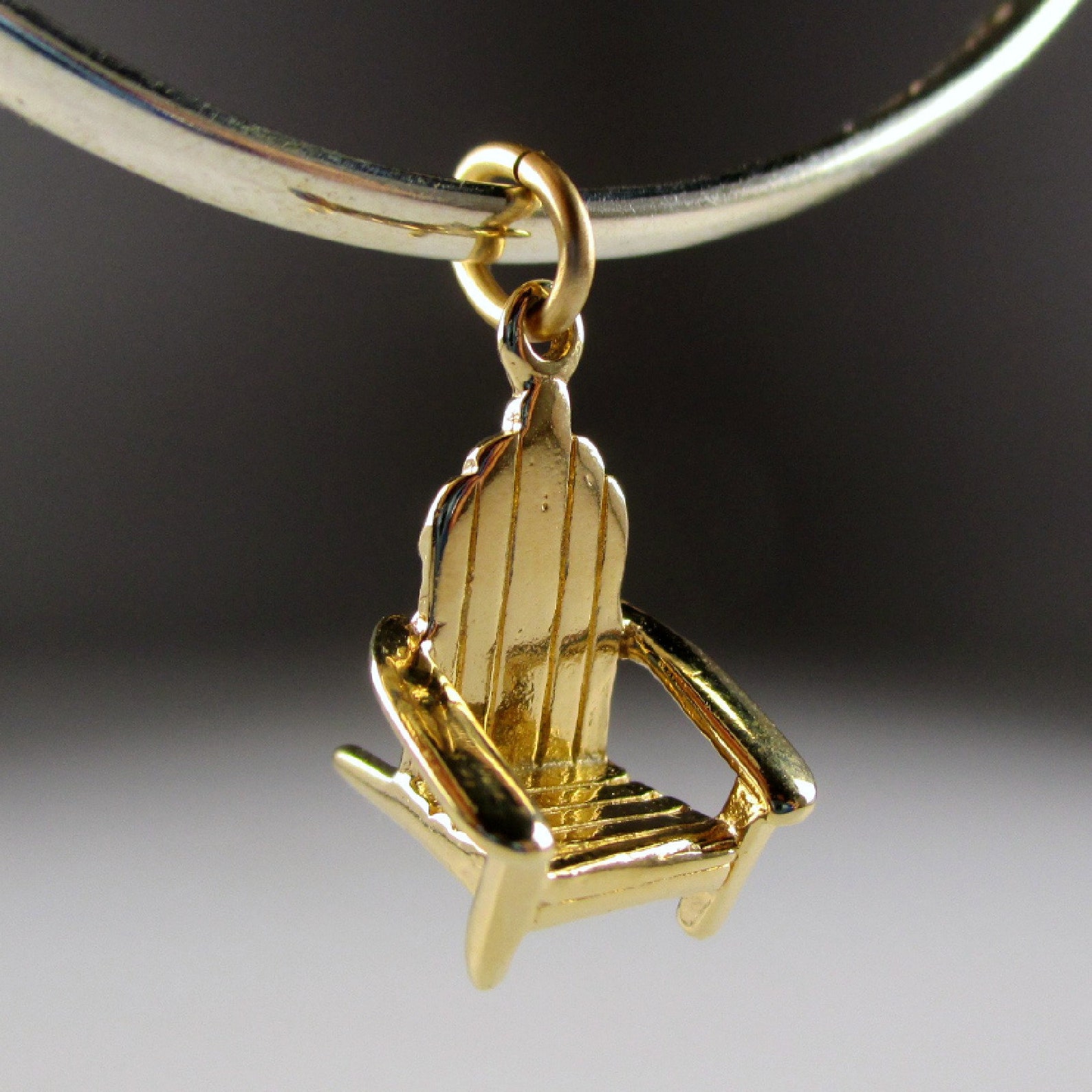 ADIRONDACK CHAIR Charm Gold Chair Charm Sterling Silver Etsy