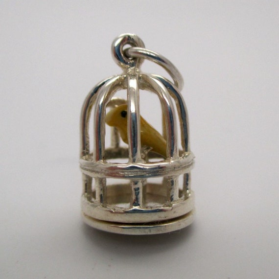 CANARY CAGE CHARM, Bird Cage Charm, Bird Cage Pend