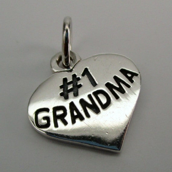 NUMBER 1 GRANDMA, Sterling Silver, Charm, #1 Gran… - image 1