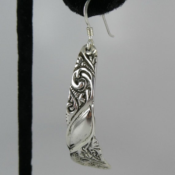 Casual Elegance Sterling Silver Scroll Design Ear… - image 2