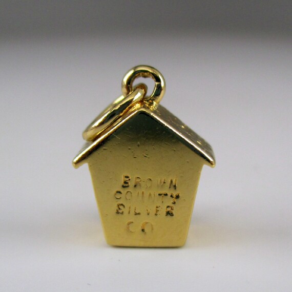 BIRDHOUSE CHARM, Gold Birdhouse, Sterling Silver,… - image 4