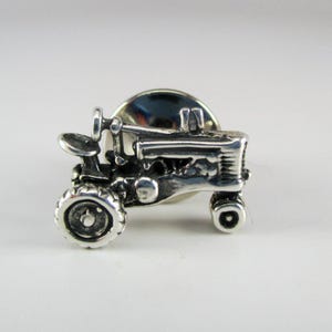 TRACTOR PIN, Sterling Silver, Tractor, Tie Tack, Lapel Pin, Purse Pin, Farmer Gift, Farm Wife Gift, Jaket Pin, Tractor Gift, Tie Pin, Cute
