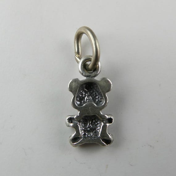 Tiny Sterling Silver Teddy Bear Charm: Jewelry Pe… - image 4