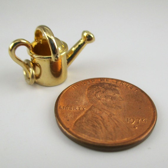 WATERING CAN, Charm, Sterling Silver, Gold Vermei… - image 3