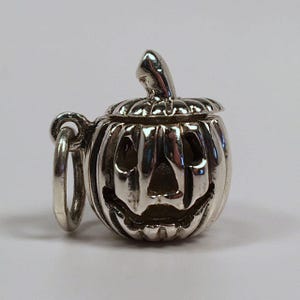 JACK O LANTERN, Pumpkin, Pumpkin Charms, Sterling Silver, Charms, Halloween Necklace, Halloween, Charm Bracelet, Creepy Cute Jewelry, Gifts