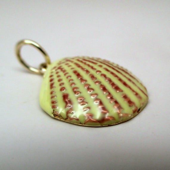 Sterling Silver Scallop Shell Charm Pendant, Enam… - image 9
