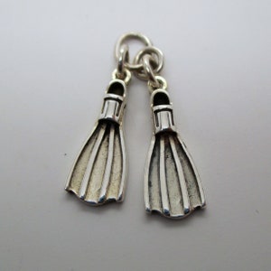 SWIM FINS CHARM, Swimming Fins, Charm, Scuba Diving, Gift for Scuba Diver, Sterling Silver, Charms, Swimming, Flippers, Ocean, Beach