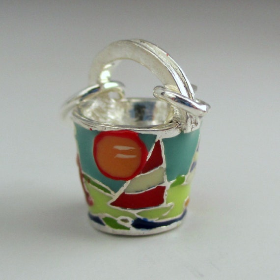 BEACH BUCKET CHARM, Sand Pail, Charm, Silver Sand… - image 3