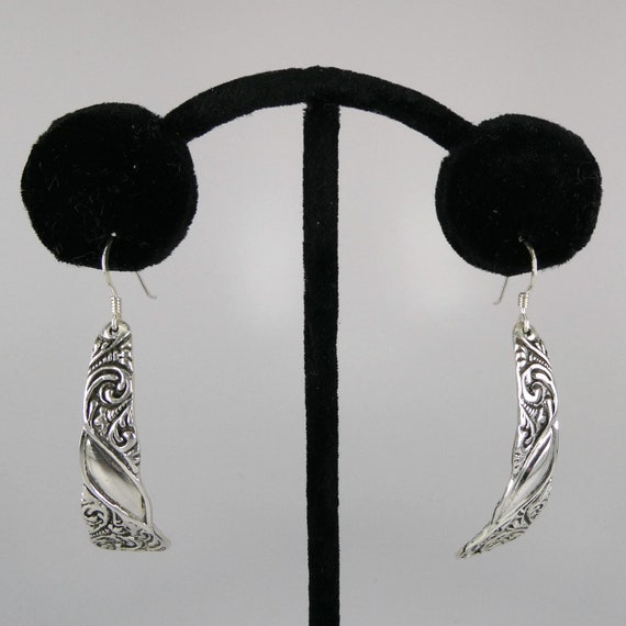Casual Elegance Sterling Silver Scroll Design Ear… - image 7