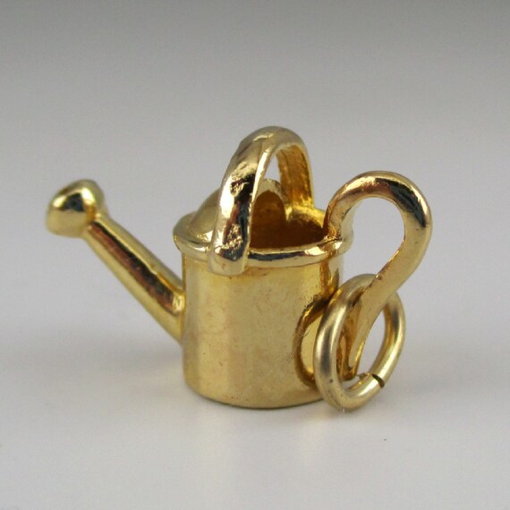 WATERING CAN, Charm, Sterling Silver, Gold Vermei… - image 5