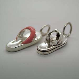 FLIP FLOP CHARM, Flipflop, Sandal Charm, Sterling Silver, Charms Only, Shoe Charm, Summer Charm, Summer Fun, Beach Charm, Flip Flop Pendant