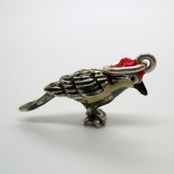 WOODPECKER CHARM, Woodpecker, Bird Charm, Bird Lover Gift, Nature Lover Gift, Sterling Silver, Charms Only, Bird Jewelry, Sterling Jewelry