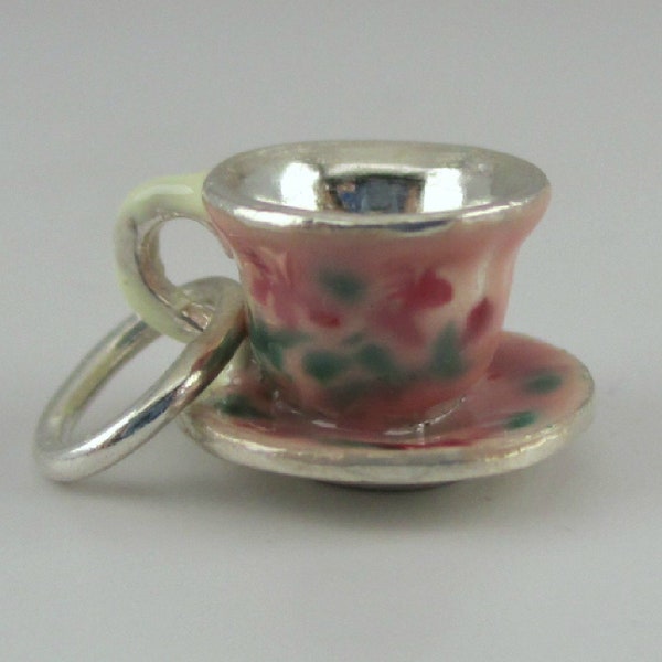 Magic Teacup Charm - 925 Sterling Silver With Cubic Zirconia, Fits Pandora & European Bracelets - View #2