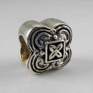 Sterling Silver Four Leaf Clover Charm Bead, European Style